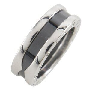 BVLGARI Save the children Ring Silver925/Black ceramic #4.5(US Size) 6.3g ...